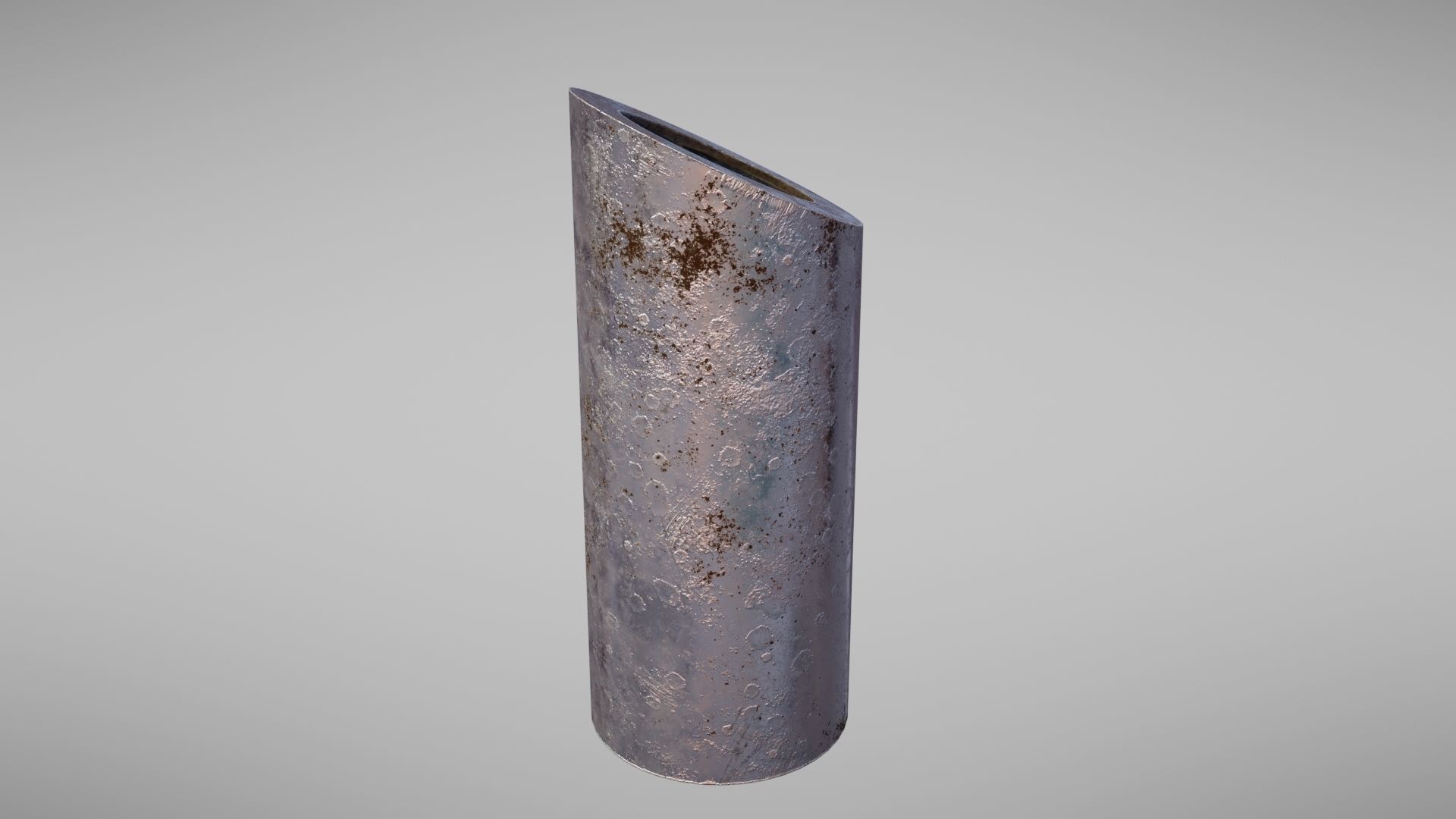 Aluminium trash can Low-poly 3D model_16