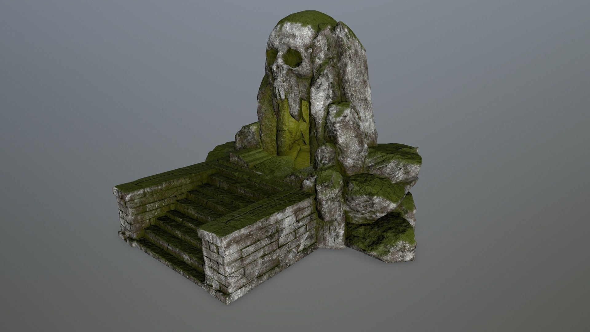 skull cave Low-poly 3D model_8