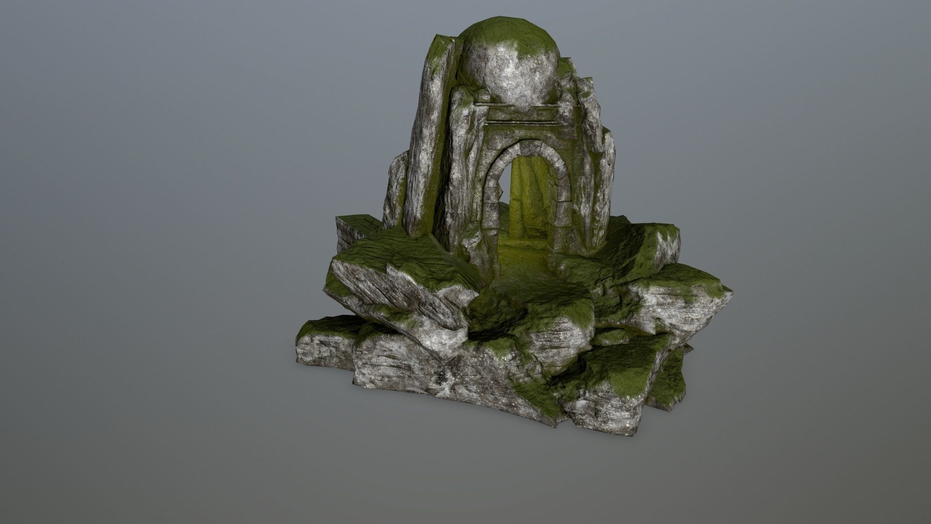 skull cave Low-poly 3D model_6