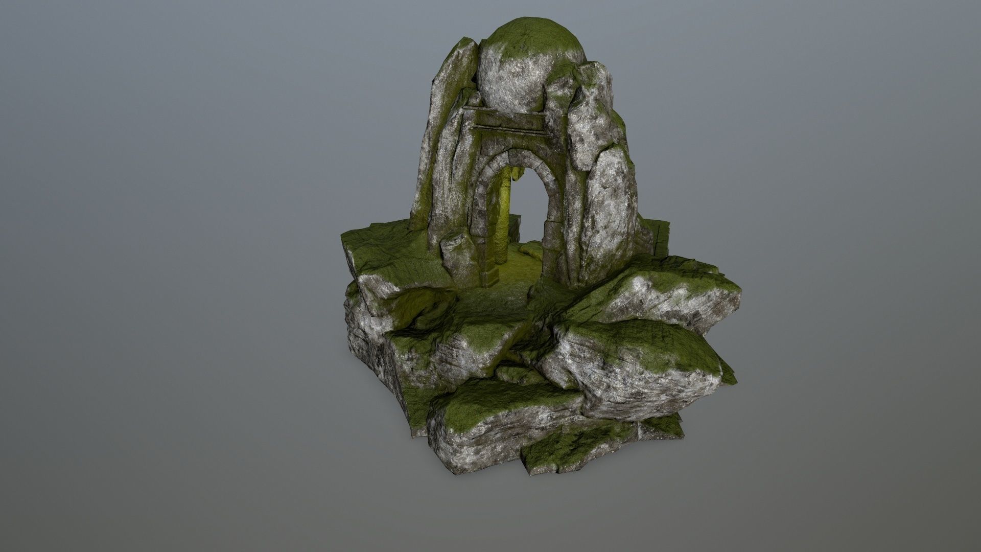 skull cave Low-poly 3D model_5