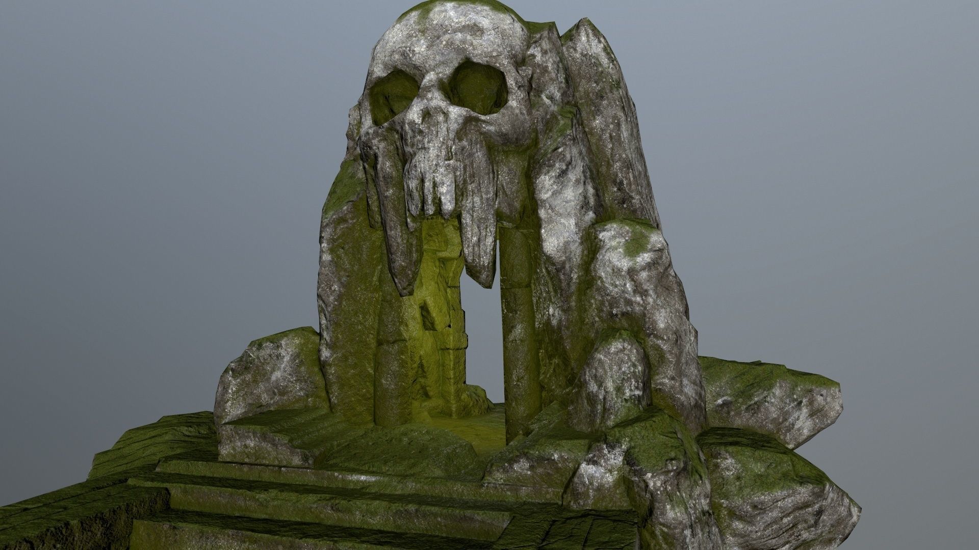 skull cave Low-poly 3D model_9