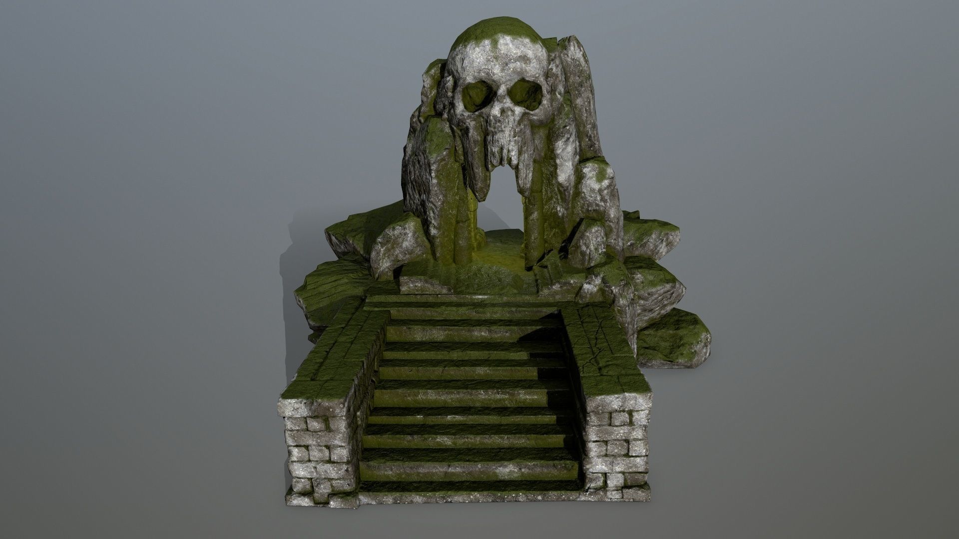 skull cave Low-poly 3D model_1