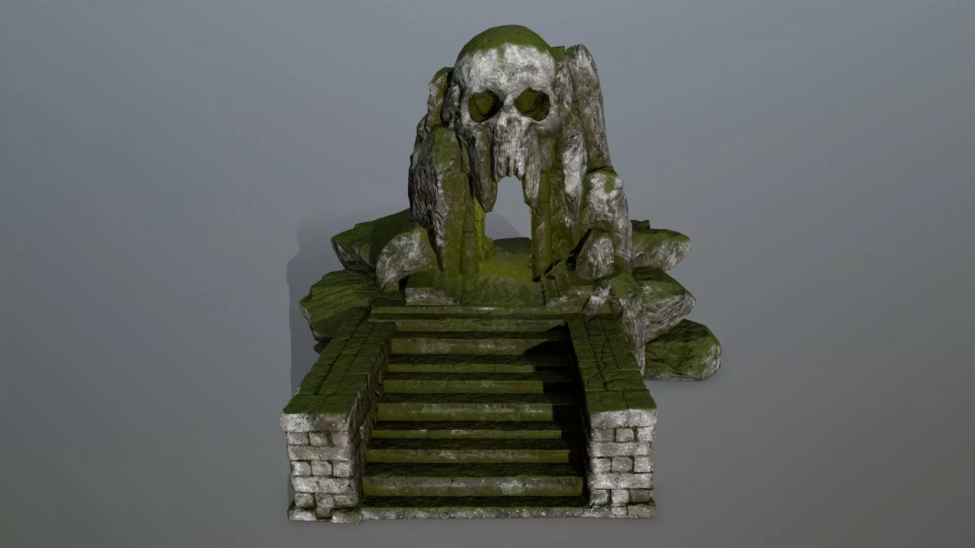 skull cave Low-poly 3D model_0