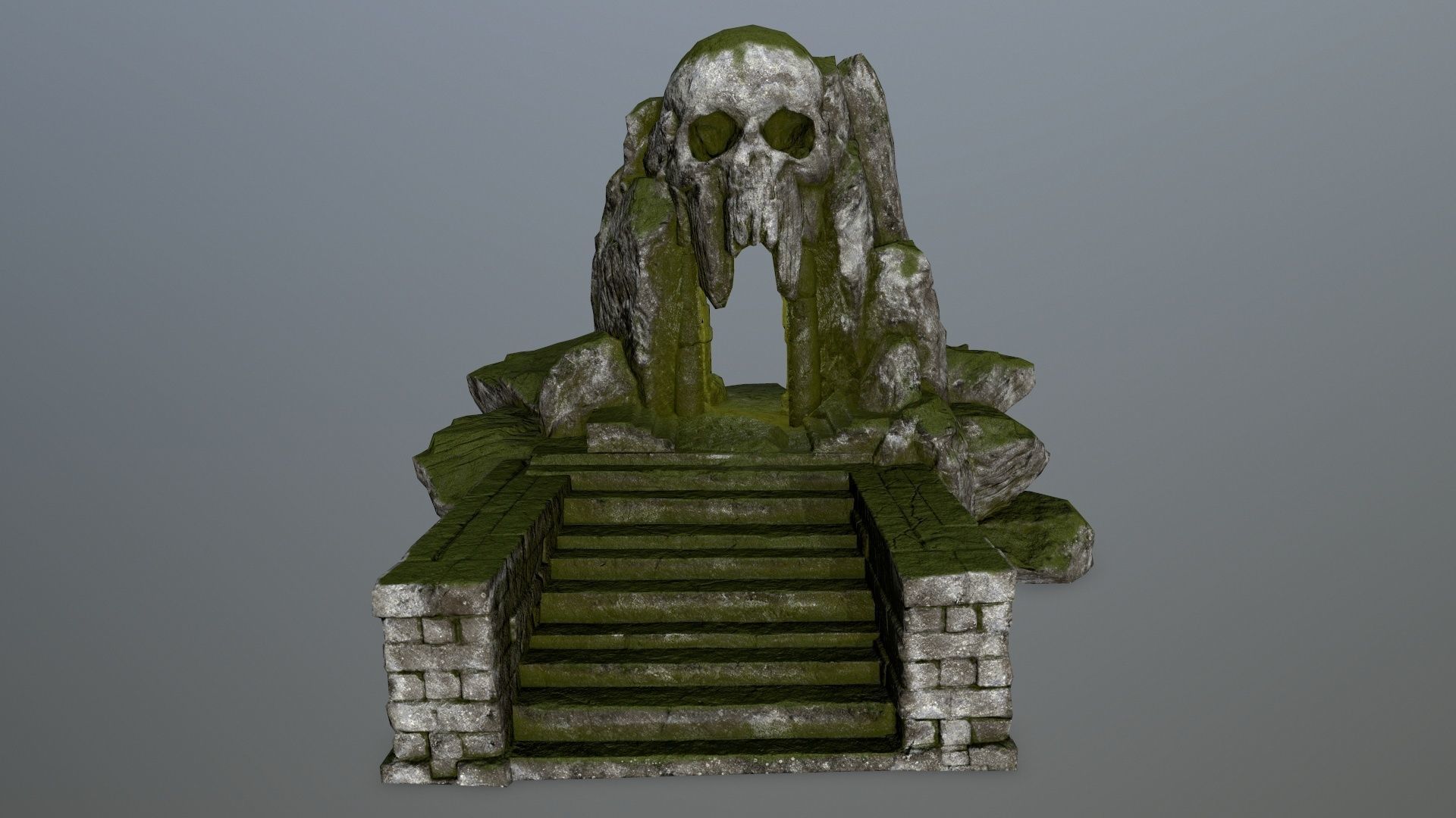skull cave Low-poly 3D model_11