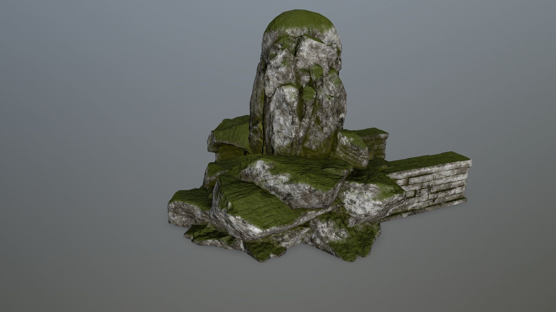 skull cave Low-poly 3D model_4