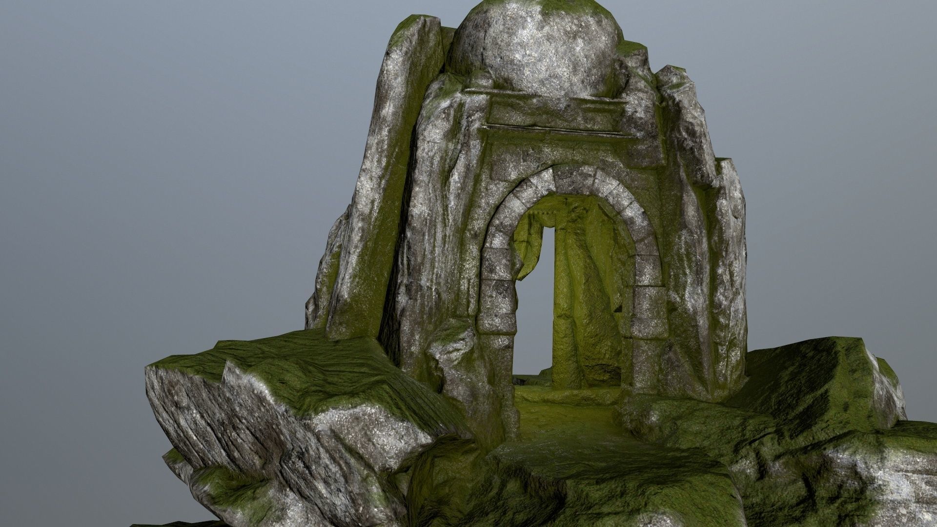 skull cave Low-poly 3D model_10