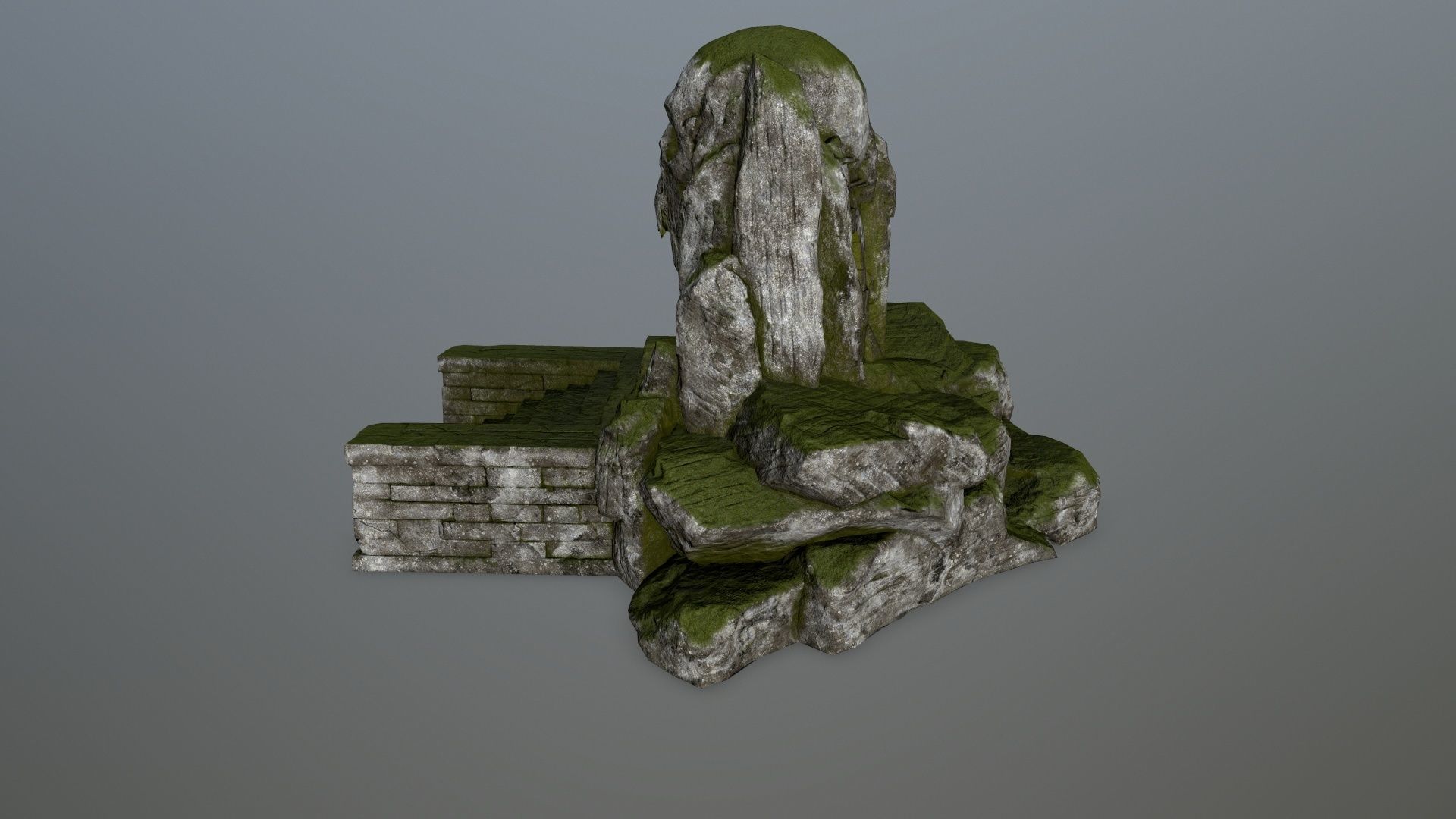 skull cave Low-poly 3D model_7