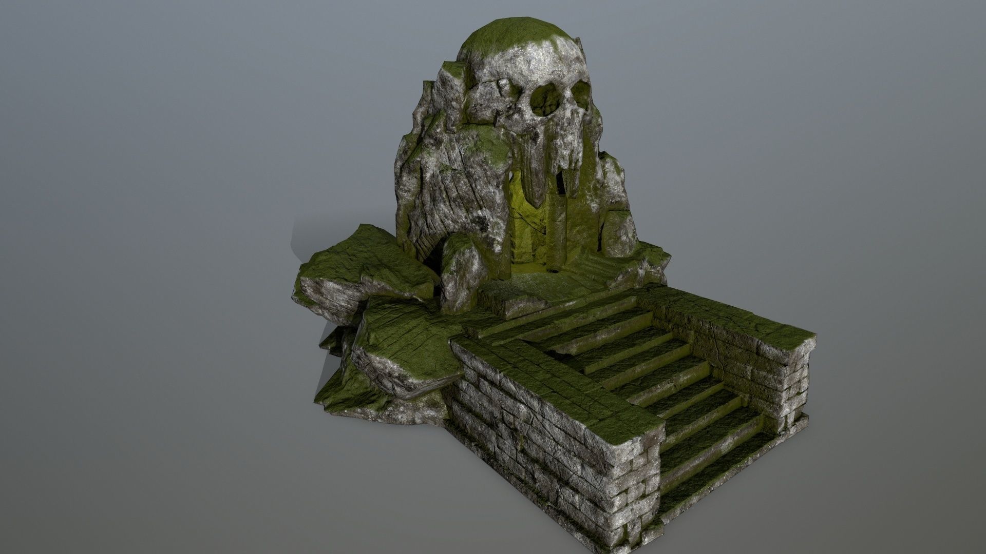 skull cave Low-poly 3D model_2