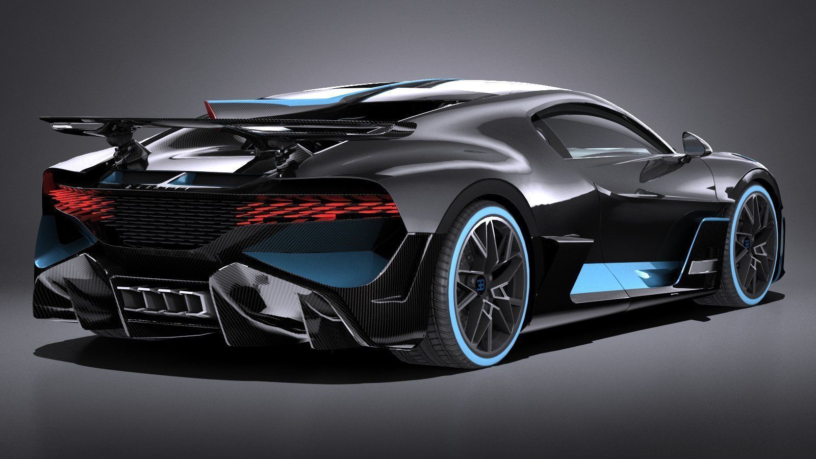 LowPoly Bugatti Divo 2019 Low-poly 3D model_7