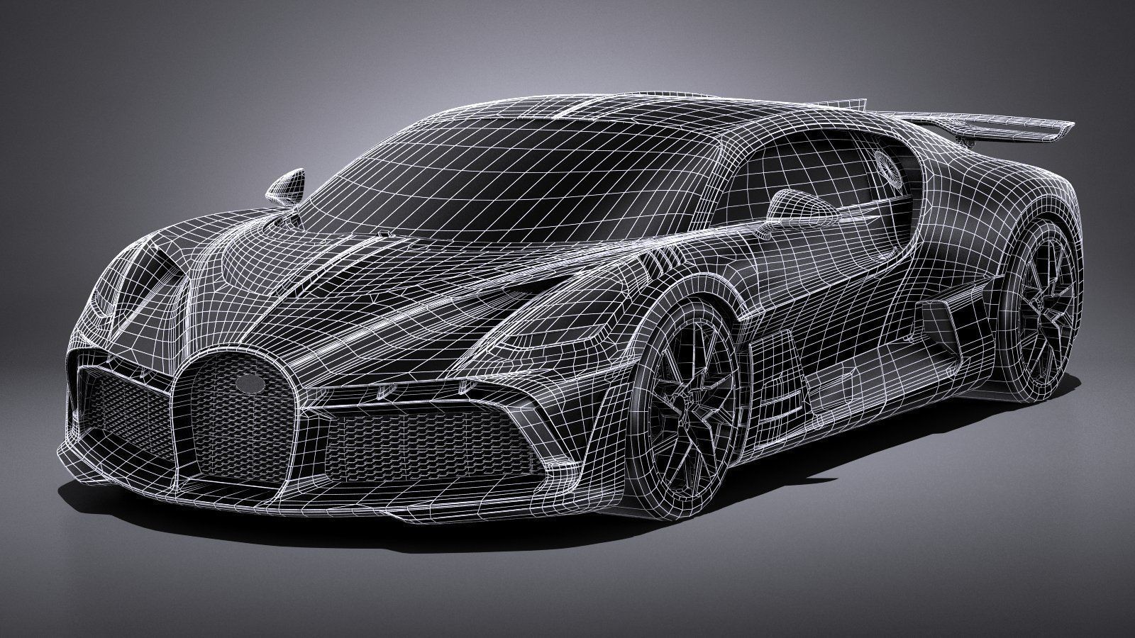 LowPoly Bugatti Divo 2019 Low-poly 3D model_14