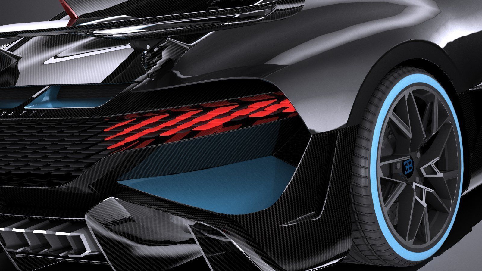 LowPoly Bugatti Divo 2019 Low-poly 3D model_6