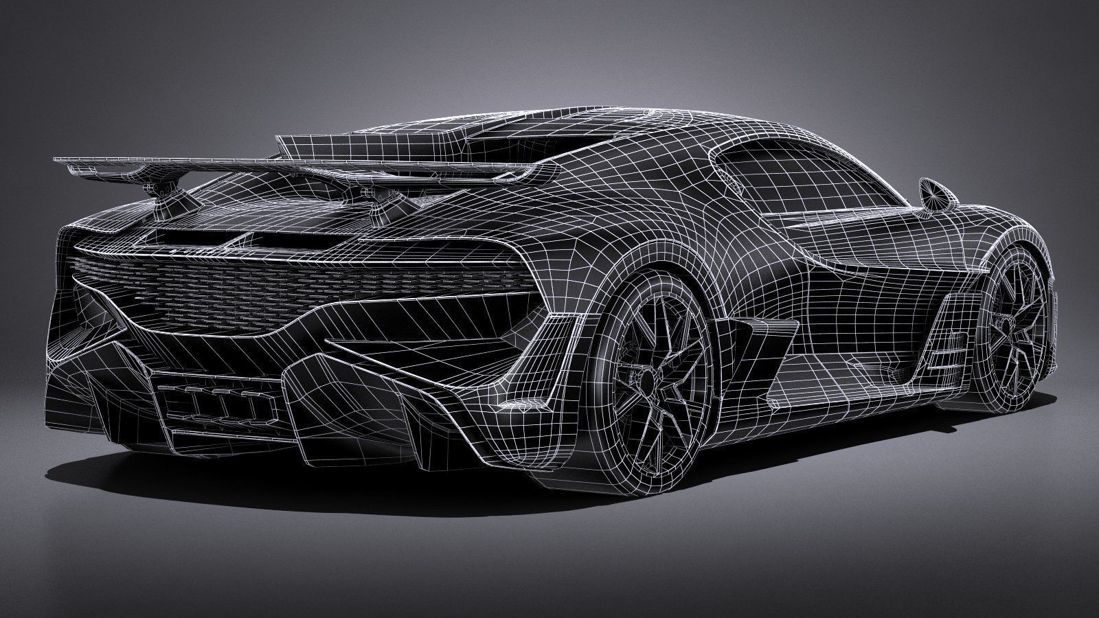 LowPoly Bugatti Divo 2019 Low-poly 3D model_12