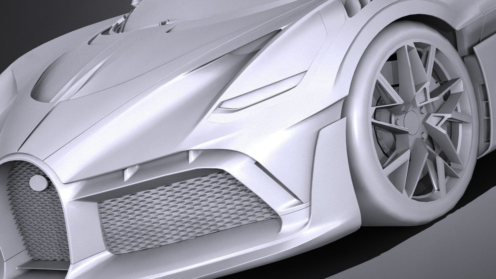 LowPoly Bugatti Divo 2019 Low-poly 3D model_8