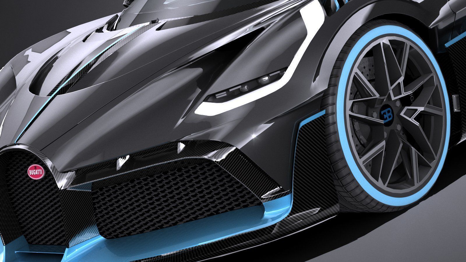 LowPoly Bugatti Divo 2019 Low-poly 3D model_3