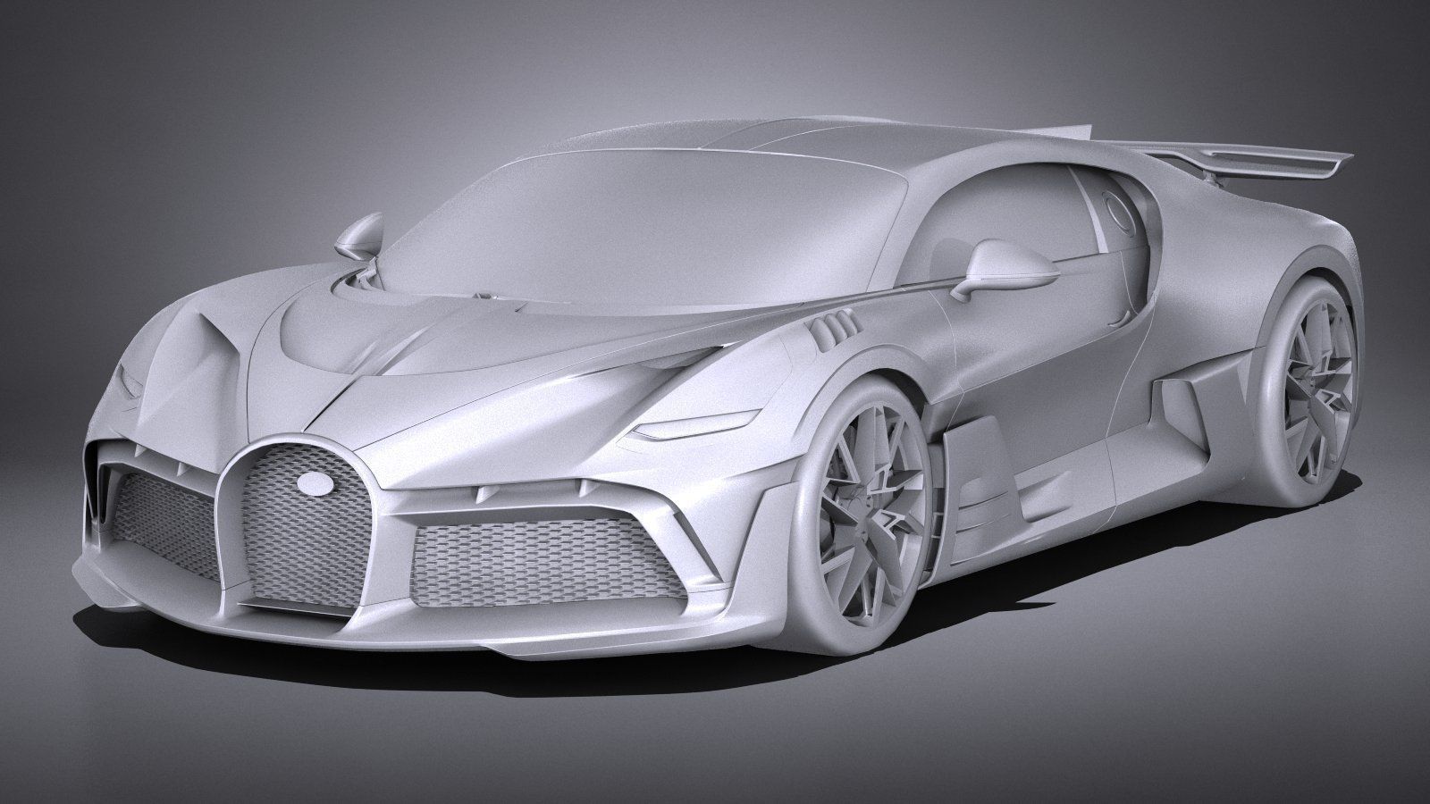 LowPoly Bugatti Divo 2019 Low-poly 3D model_10