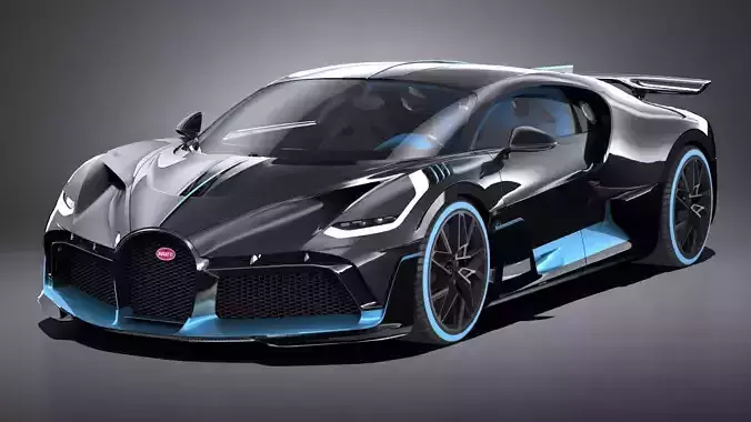 LowPoly Bugatti Divo 2019 Low-poly 3D model