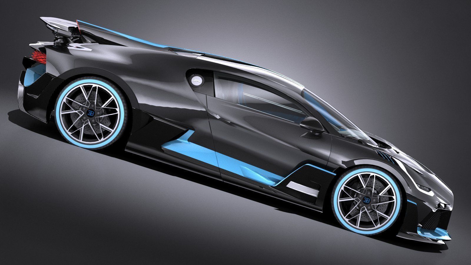 LowPoly Bugatti Divo 2019 Low-poly 3D model_4