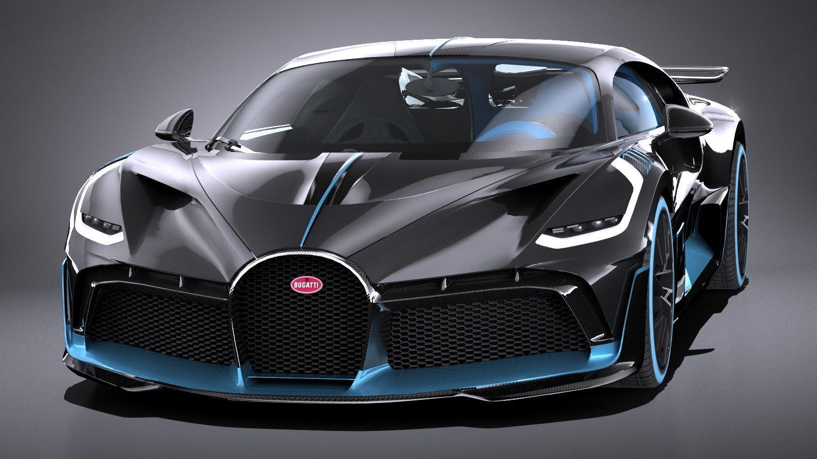 LowPoly Bugatti Divo 2019 Low-poly 3D model_2