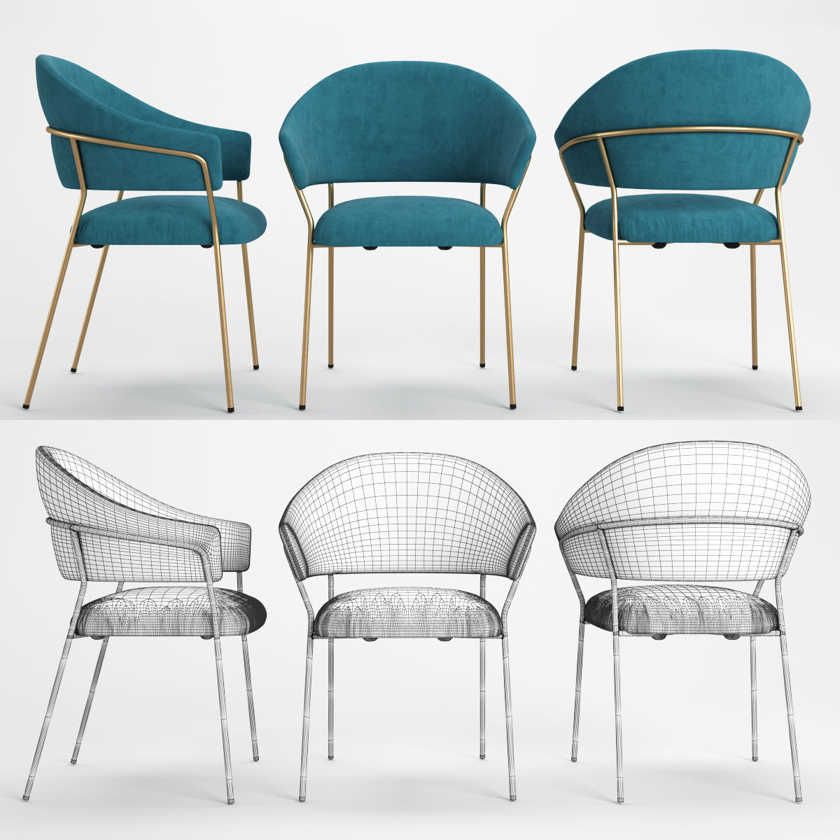 Armed Chair 3D model_2