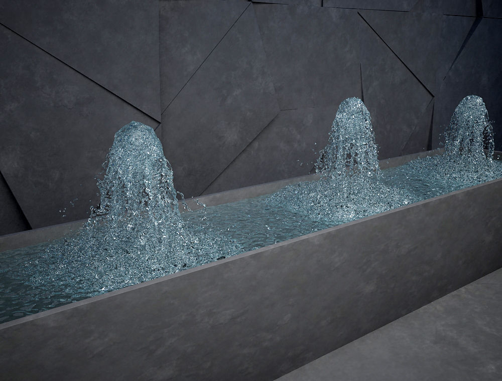 Fountain 4 emiters inside