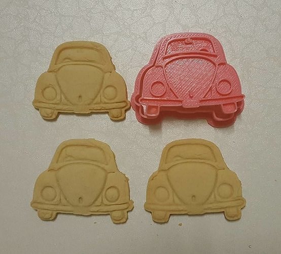 Volkswagen classic car cookie cutter and stamp 3D print model