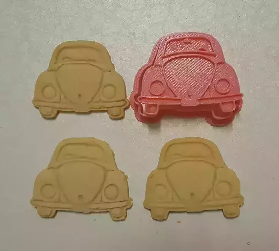 Volkswagen classic car cookie cutter and stamp 3D print model
