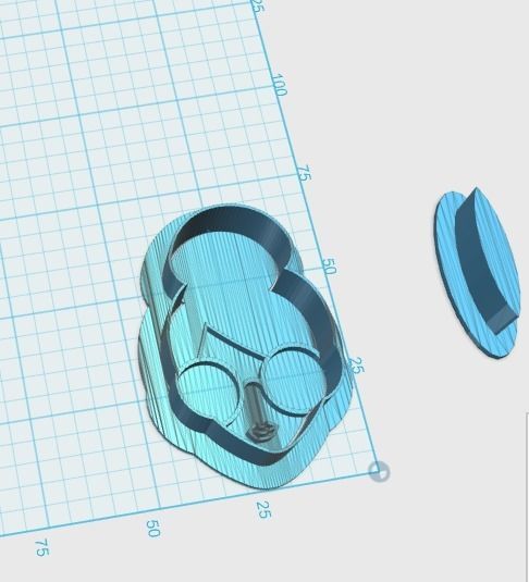 Lady Smart Cookie Cutter and stamp 3D print model_1