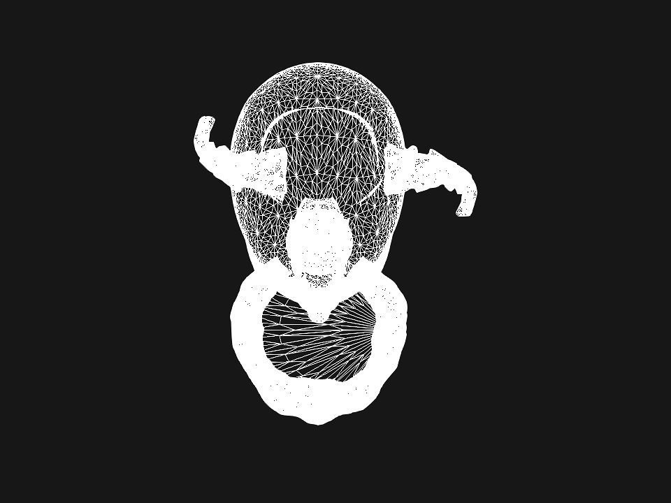 Golden demon head terrain Low-poly 3D model_70