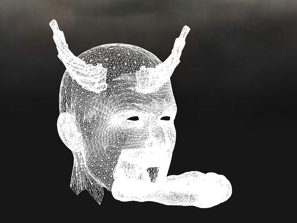 Golden demon head terrain Low-poly 3D model_71