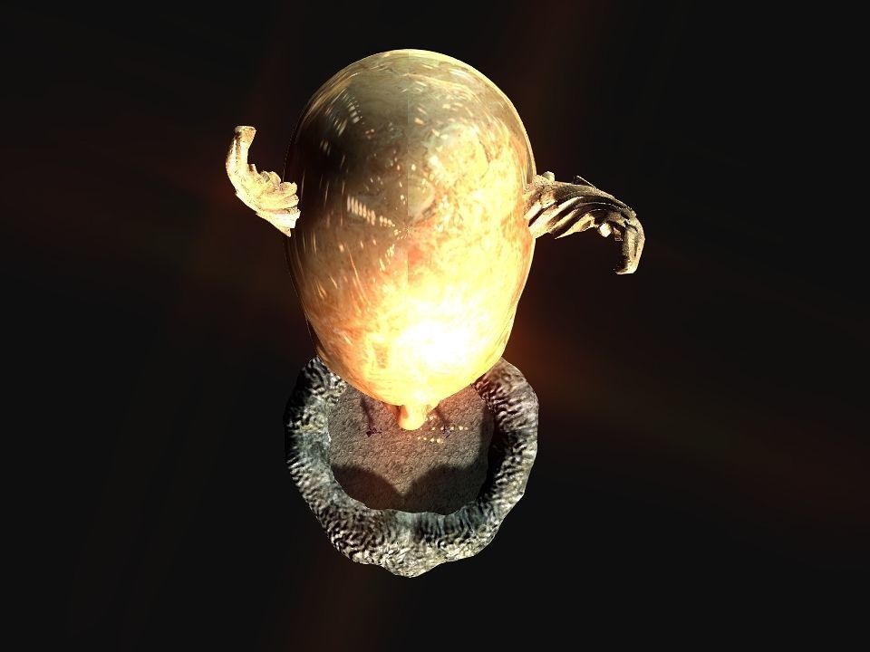 Golden demon head terrain Low-poly 3D model_57