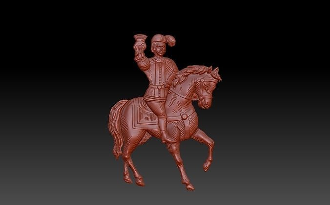 napoletane knight riding horse 3D print model