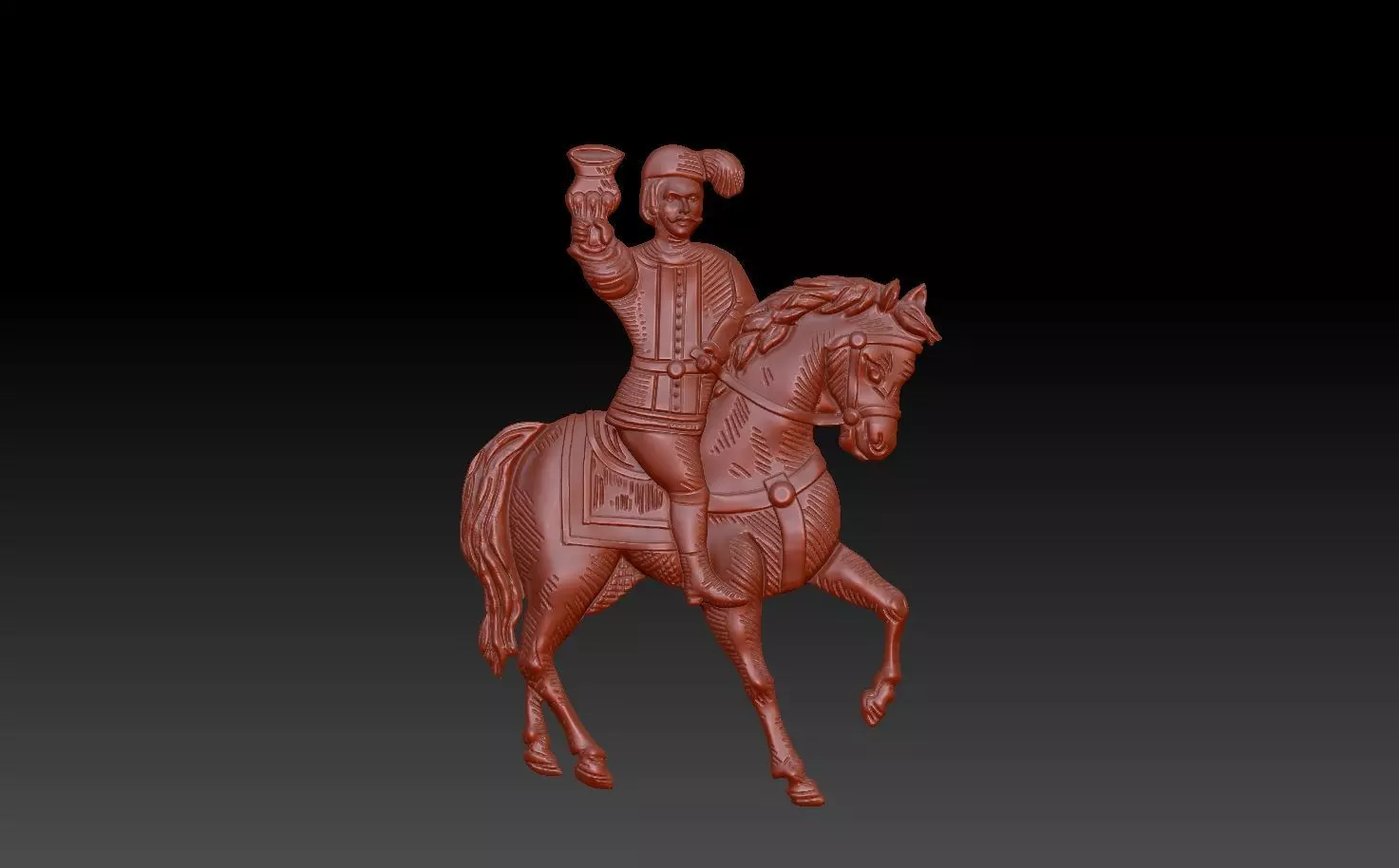 napoletane knight riding horse 3D print model_0