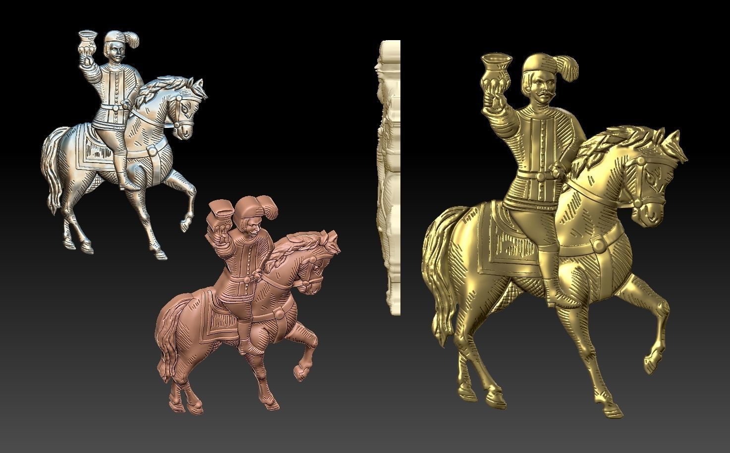 napoletane knight riding horse 3D print model_2