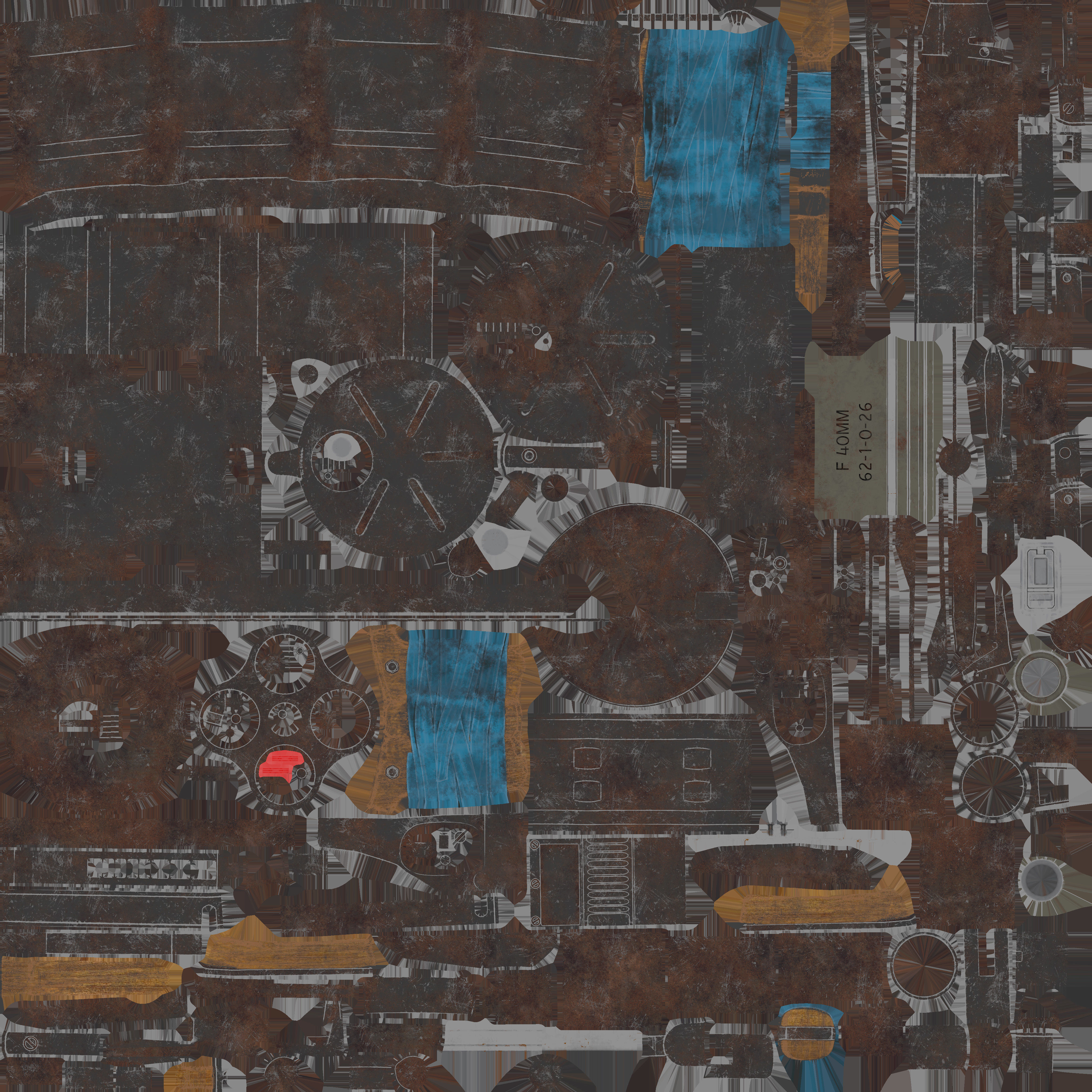 Grenade launcher Low-poly 3D model_6