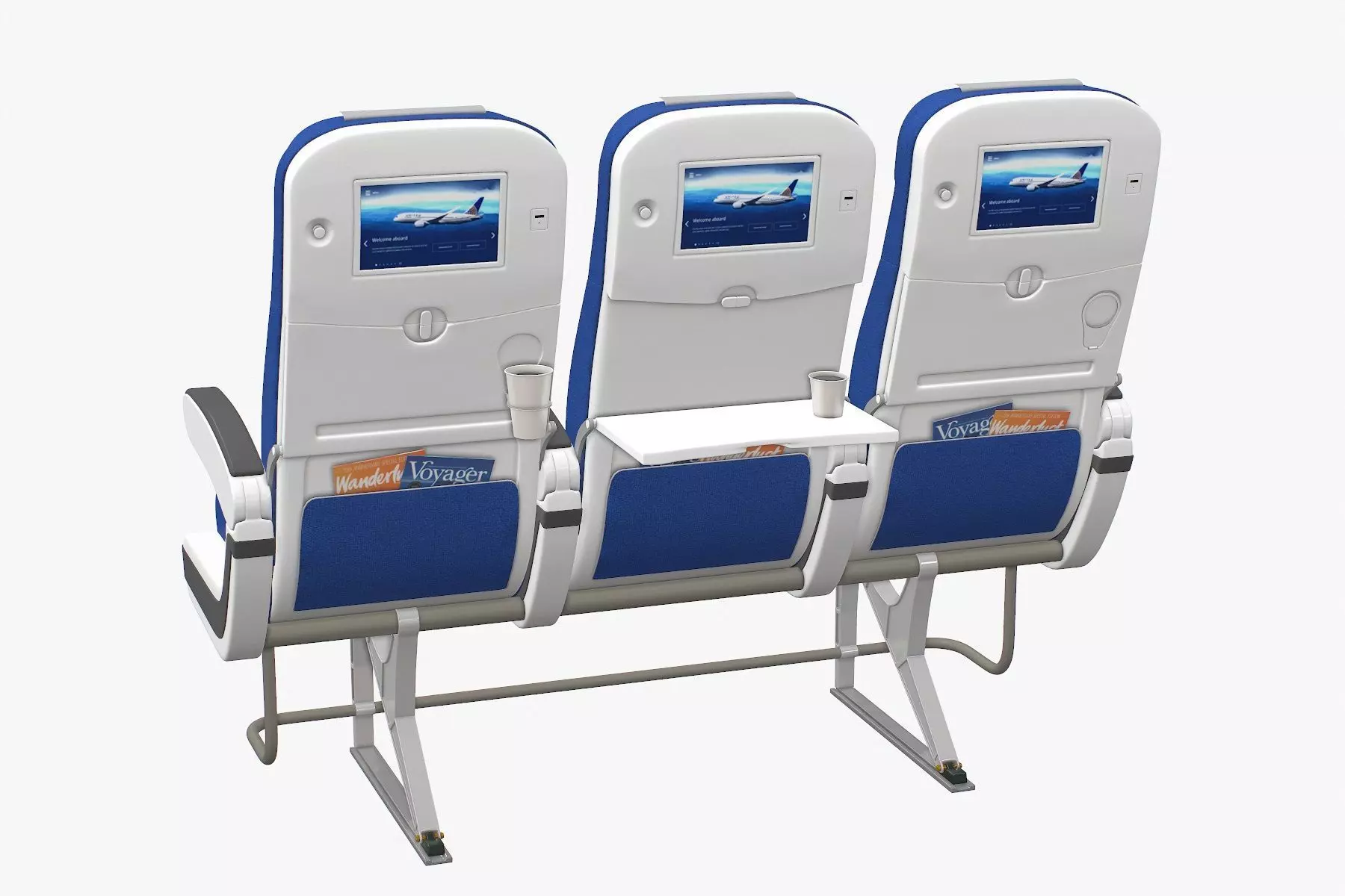 Airplane Chair V5 Low-poly 3D model_0