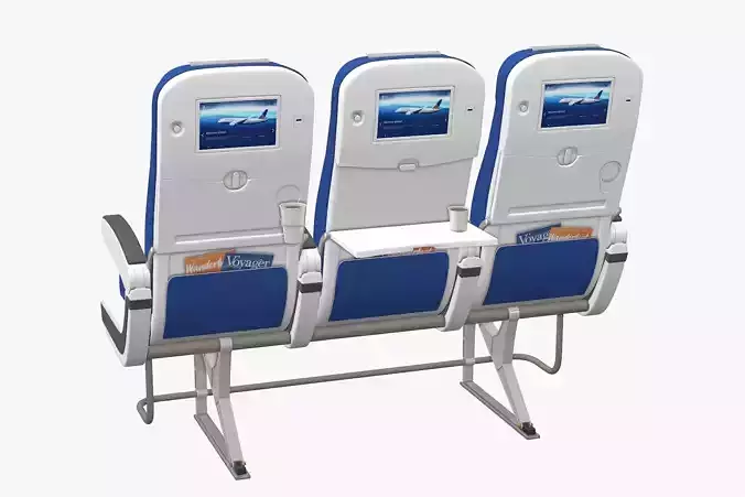 Airplane Chair V5 Low-poly 3D model
