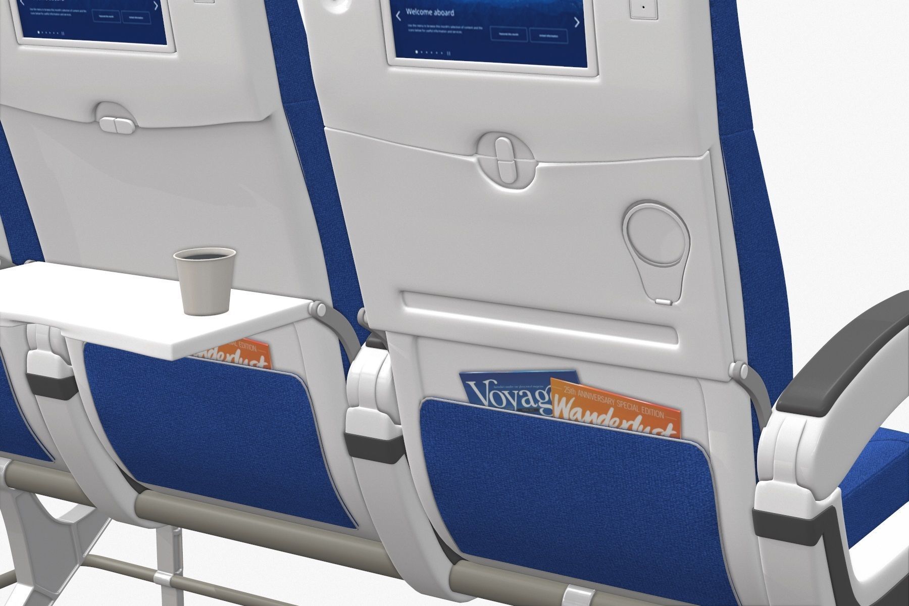 Airplane Chair V5 Low-poly 3D model_7