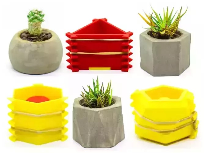 8 Concrete Pot Mold by TIXEN