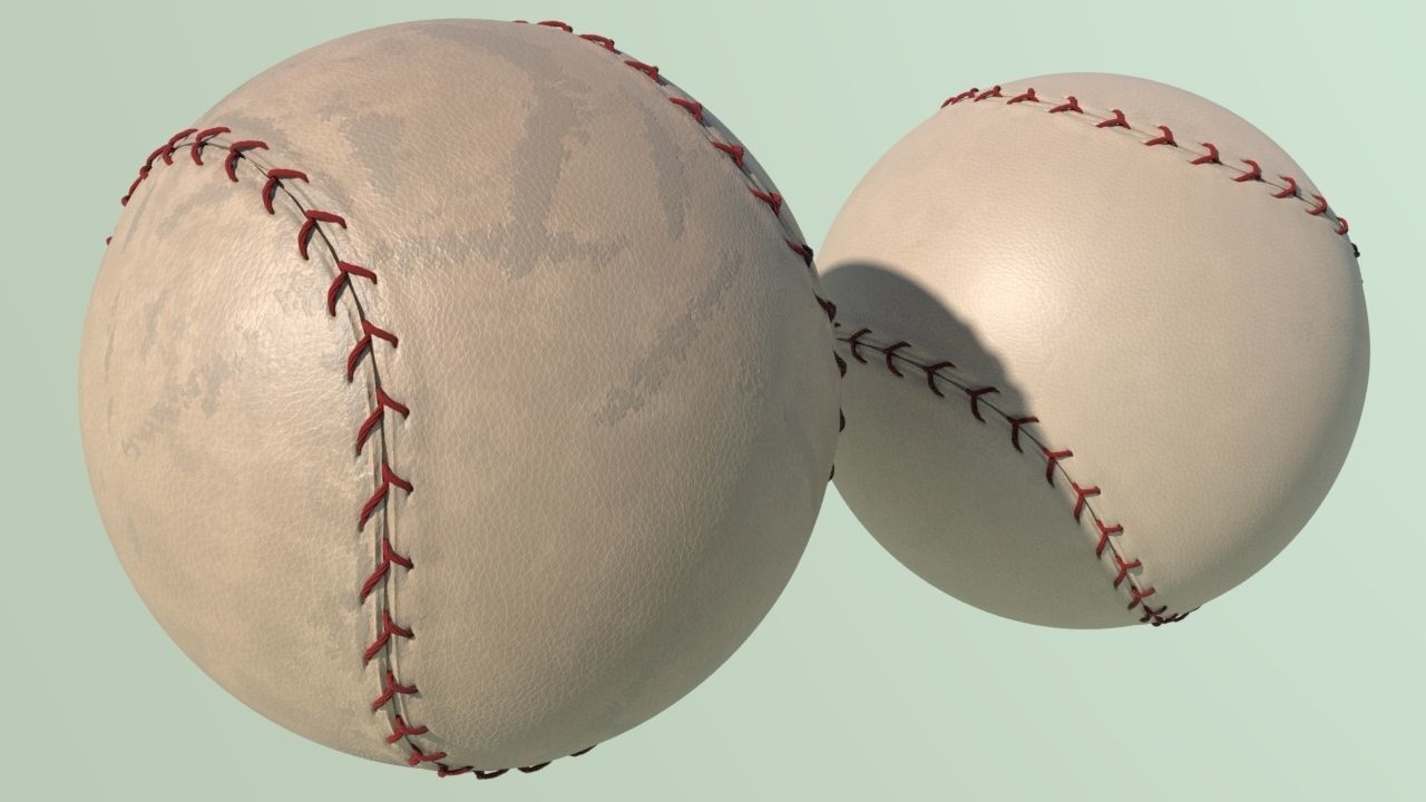 Baseball NEW and OLD with 4K texture Low-poly 3D model_4