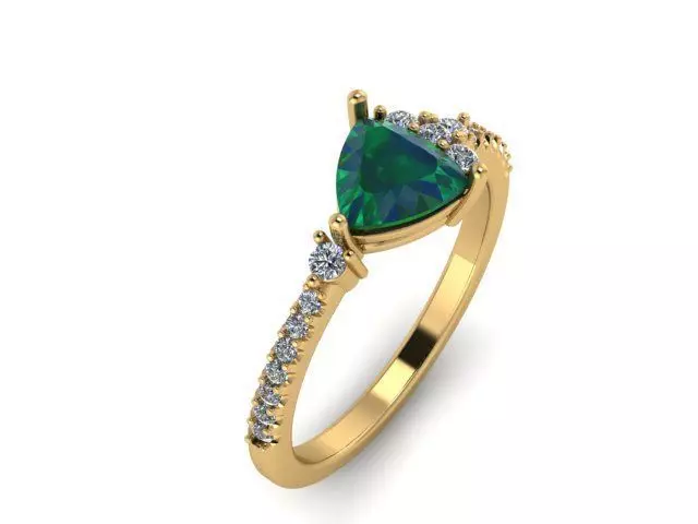 green triangle ring 3D print model