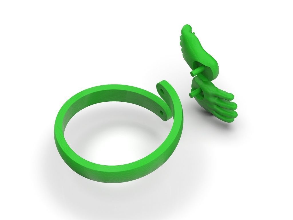 Baby hand foot ring 3D print model_9