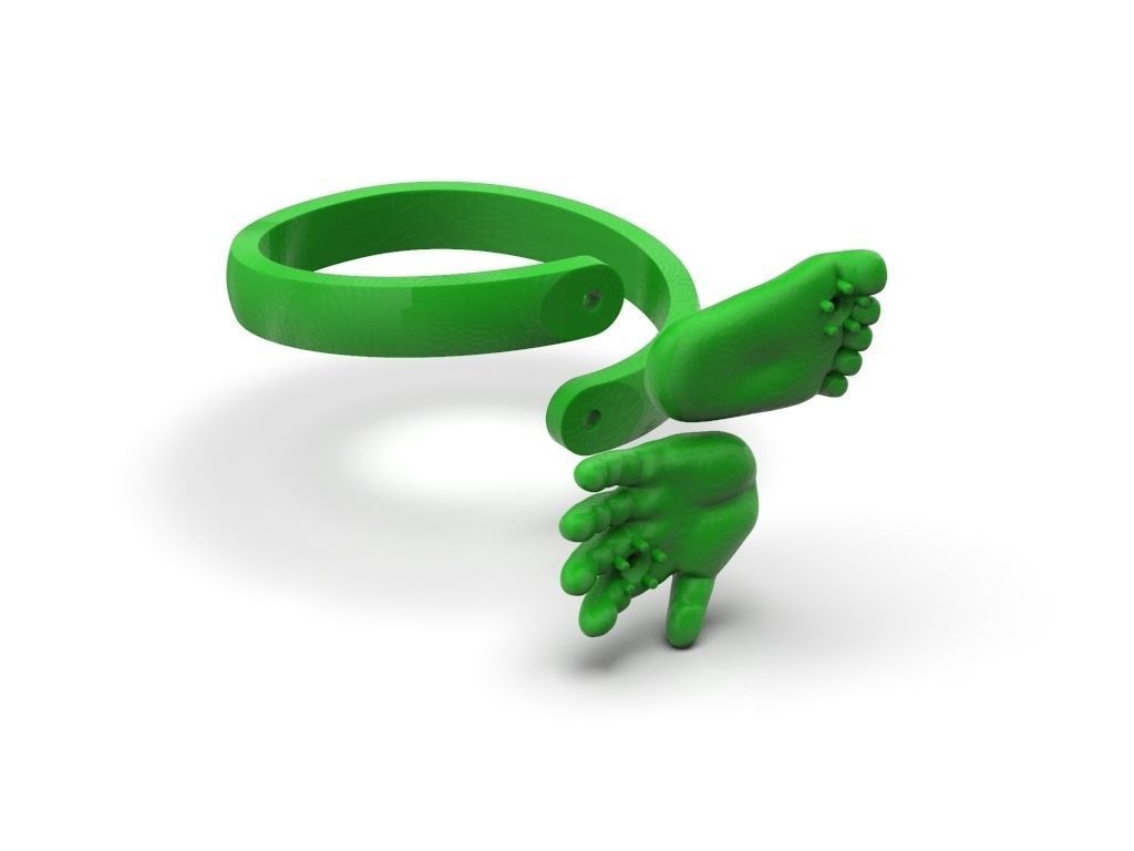 Baby hand foot ring 3D print model_10