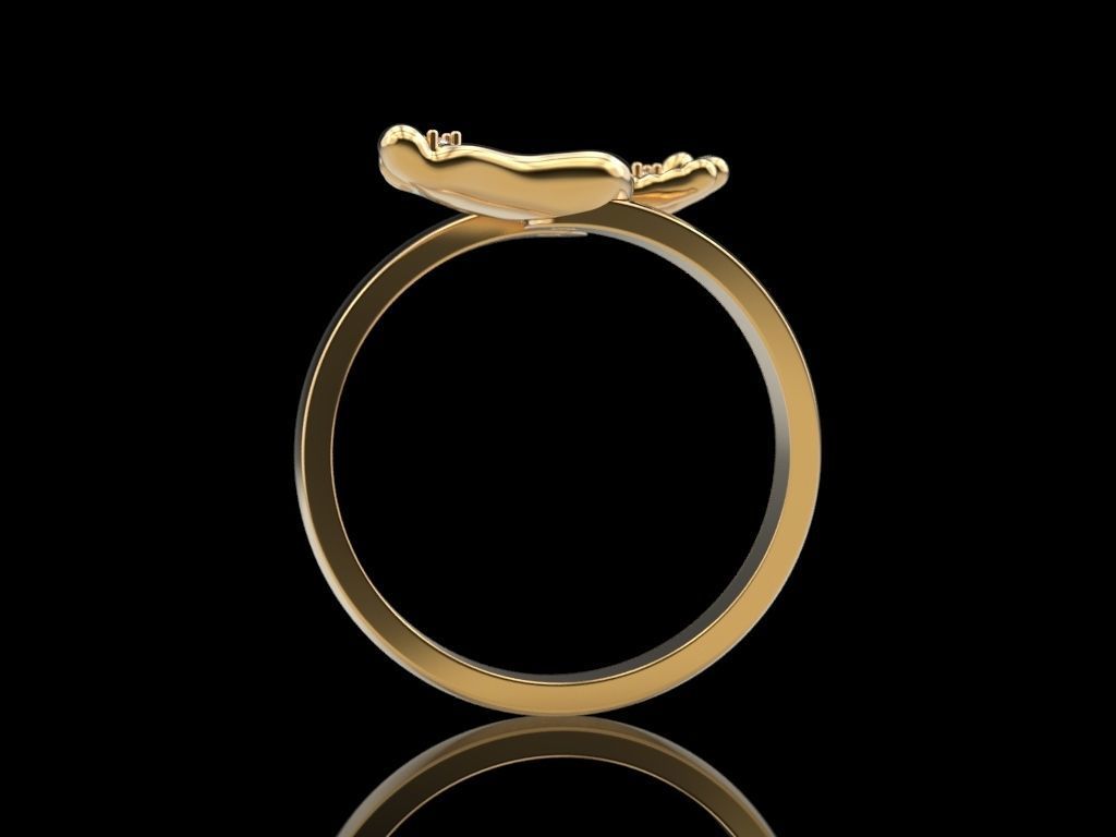 Baby hand foot ring 3D print model_3