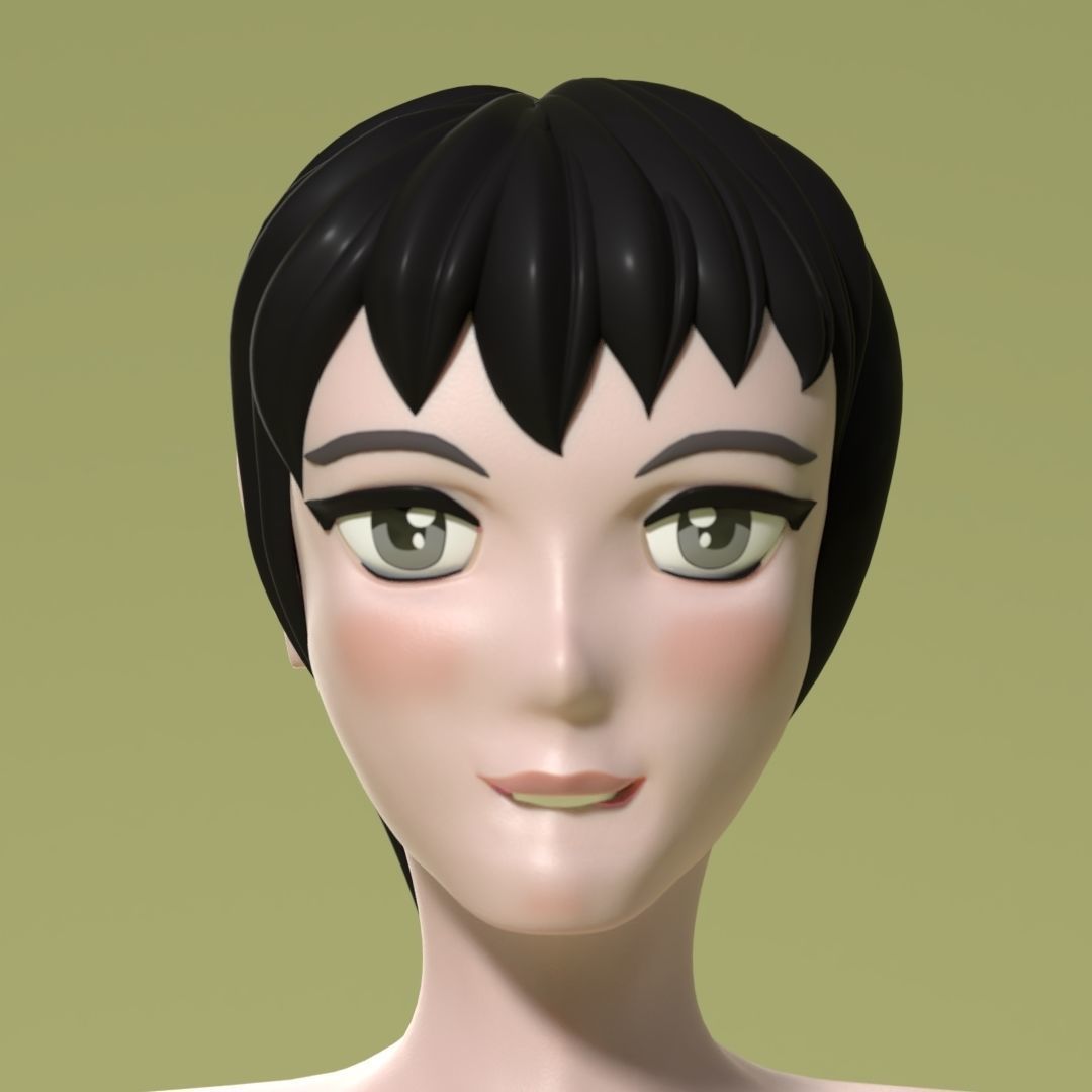 Maria - Rigged female anime character 3D model 3D model_8
