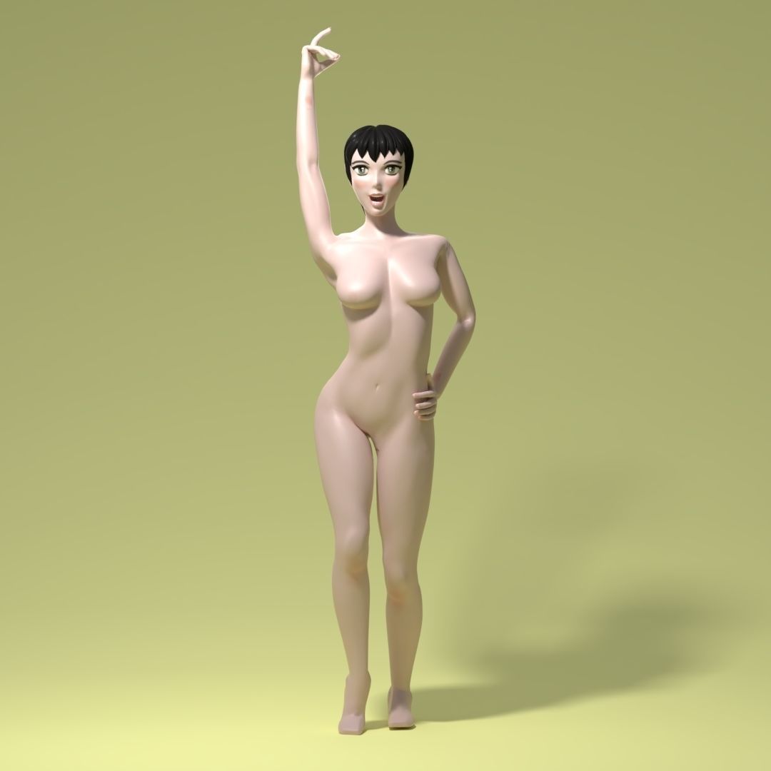 Maria - Rigged female anime character 3D model 3D model_4