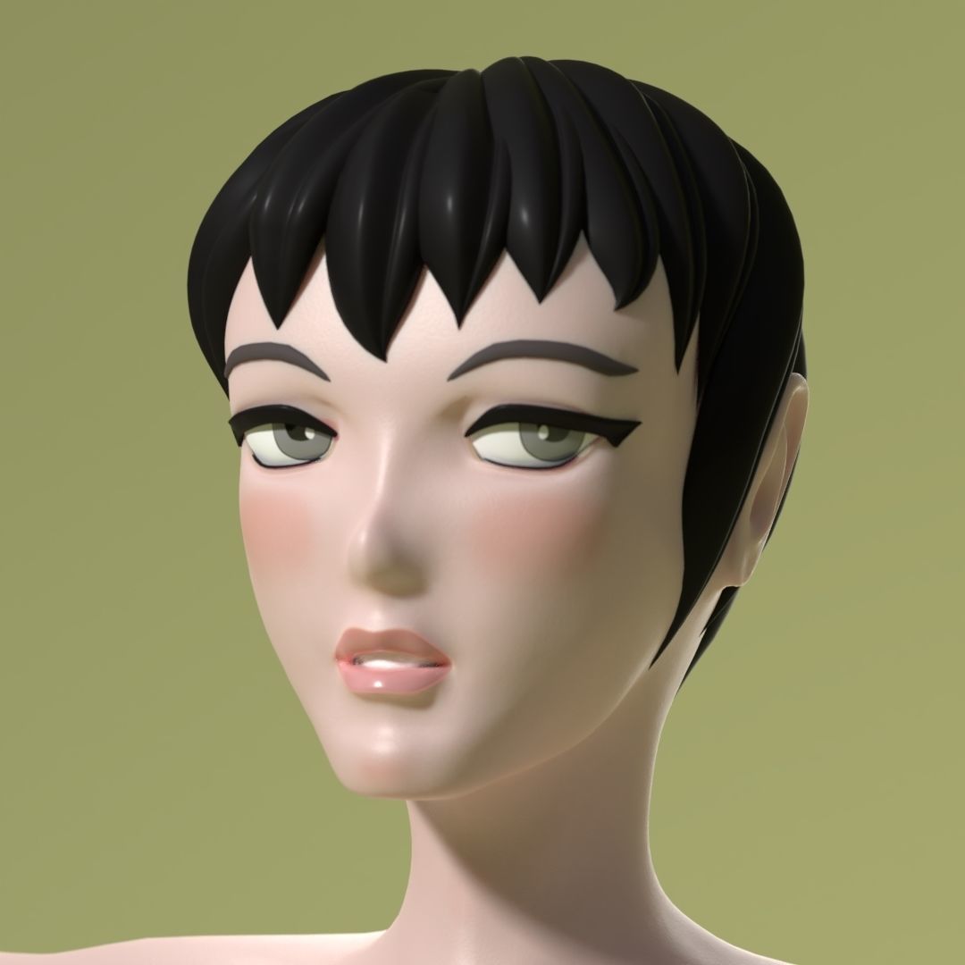 Maria - Rigged female anime character 3D model 3D model_7