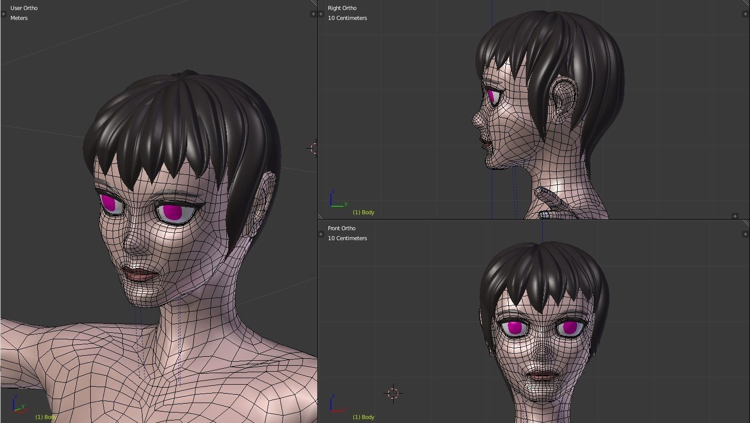 Maria - Rigged female anime character 3D model 3D model_16