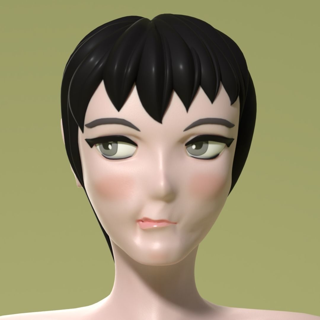 Maria - Rigged female anime character 3D model 3D model_9