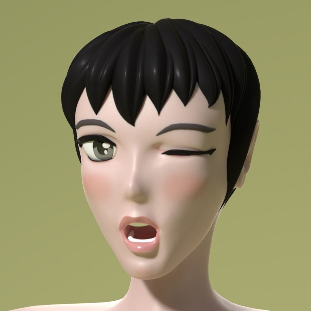 Maria - Rigged female anime character 3D model 3D model_5