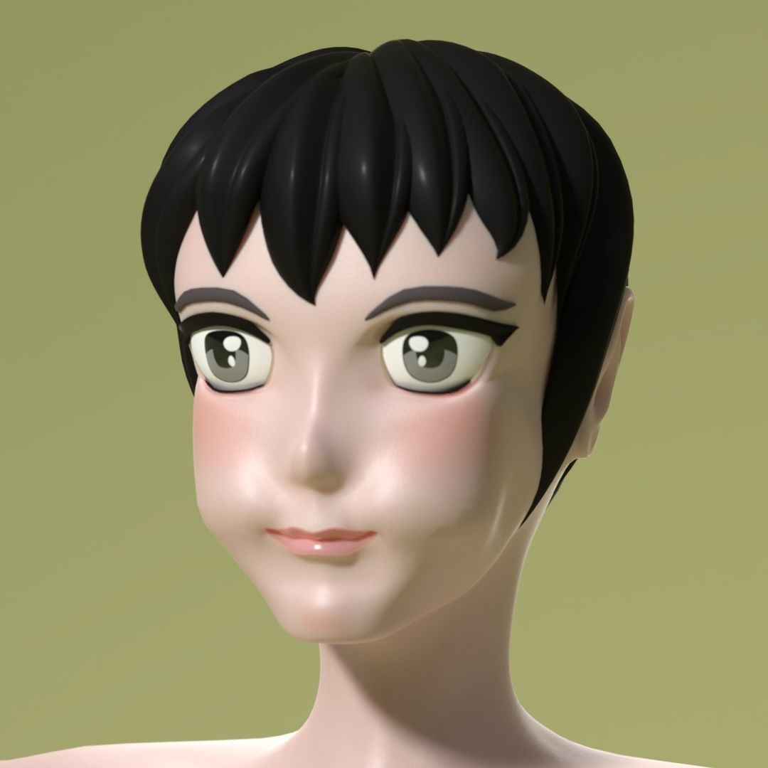 Maria - Rigged female anime character 3D model 3D model_3